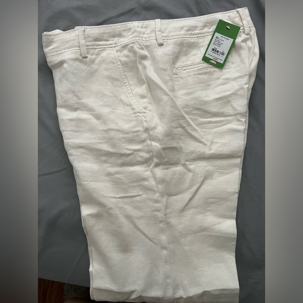 NWT Lilly Pulitzer Cape Coral white linen Pants Sz 10